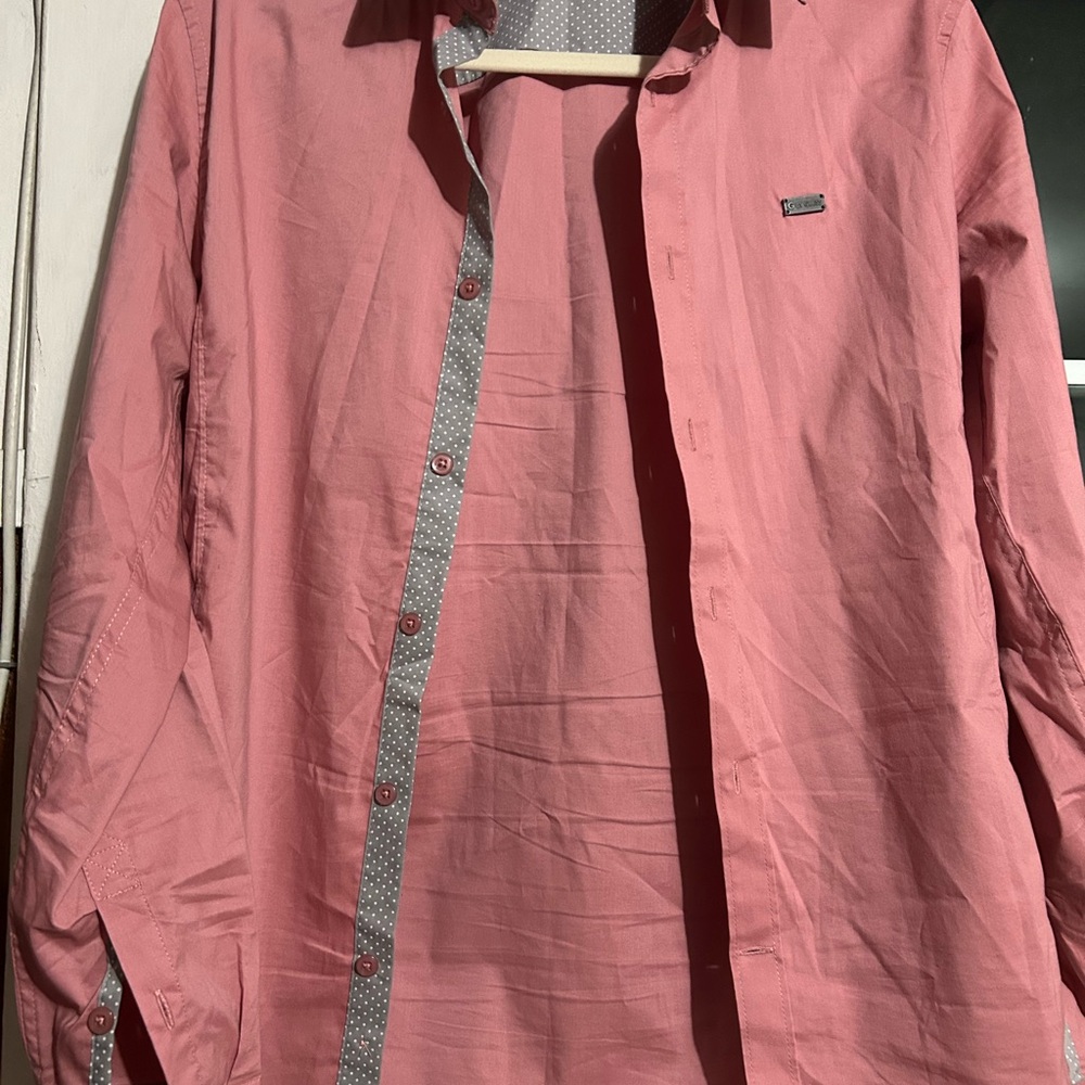 Men's Pink Button-Up Shirt